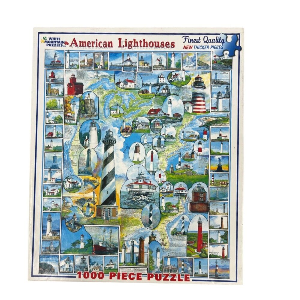 American Lighthouse 1000 Piece jigsaw Puzzle White Mountain Puzzles